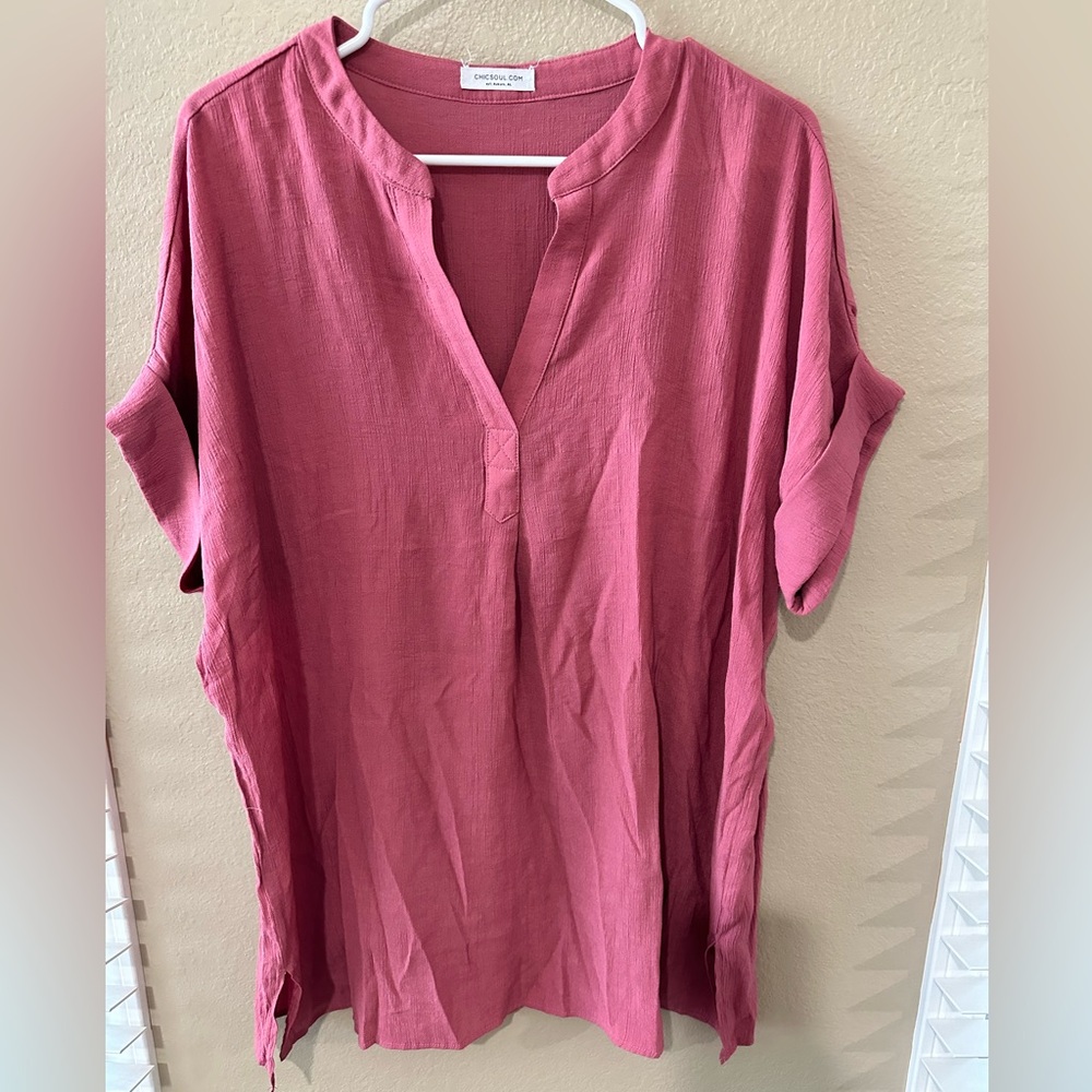 Boutique linen feel blouse (rayon and polyester) Size 2X